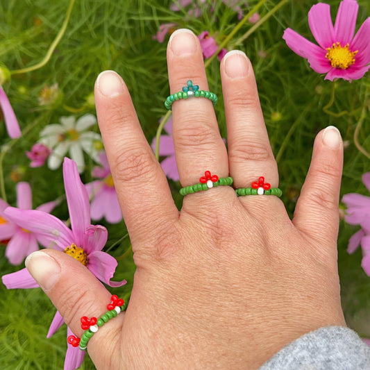 beaded mushroom ring